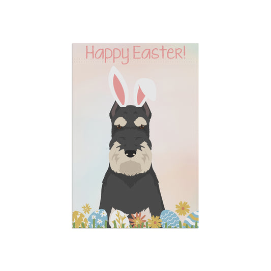 Schnauzer Dog Happy Easter Garden Flag
