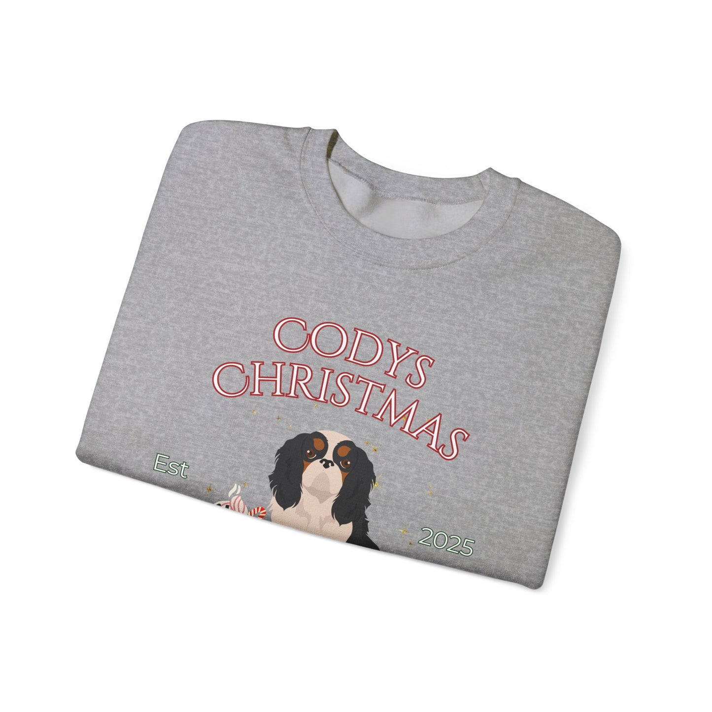 English Toy Spaniel Dog Christmas Social Club Unisex Heavy Blend Crewneck Sweatshirt Custom Name