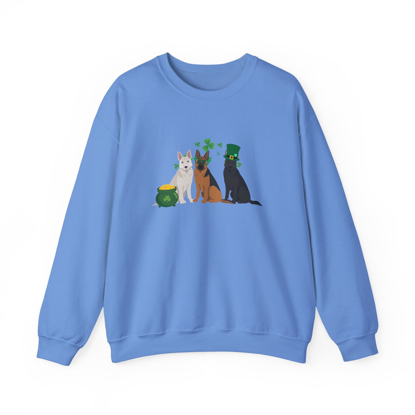 German Shepherd Dog St Patricks Day Unisex Heavy Blend Crewneck Sweatshirt, St Pattys day, Cute Dog Mom Gift