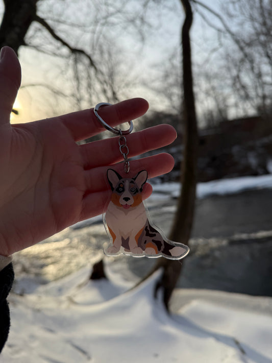 Cardigan Welsh Corgi Dog 2.5in Acrylic Keychain