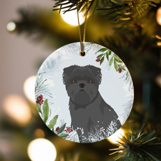 Affenpinscher Dog Ceramic Christmas Ornaments