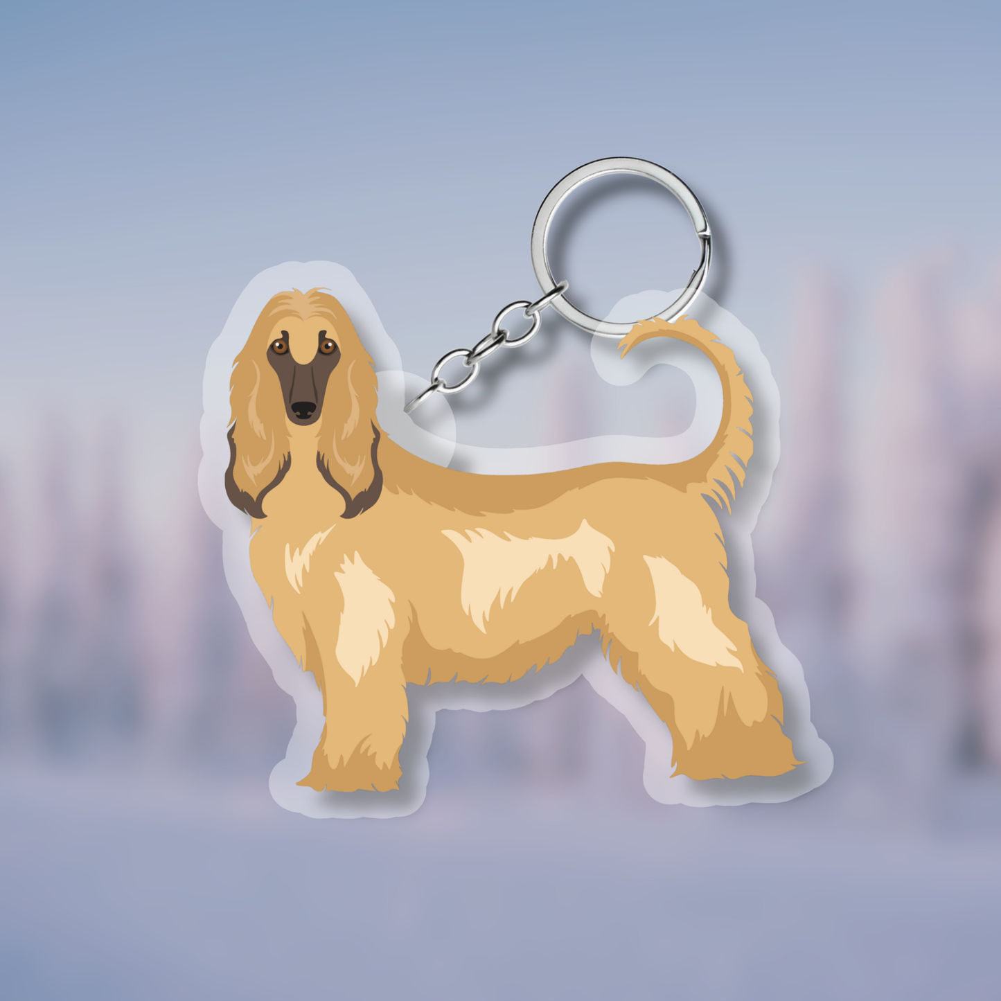 Afghan Hound Dog 2.5in Acrylic Keychain