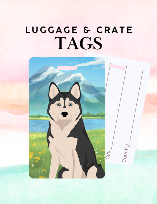 Alaskan Husky Dog Metal Luggage/ Crate Tag