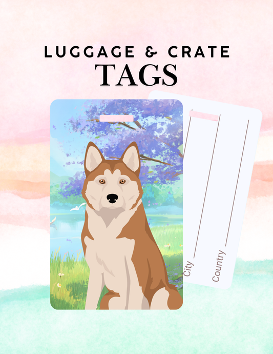 Alaskan Husky Dog Metal Luggage/ Crate Tag