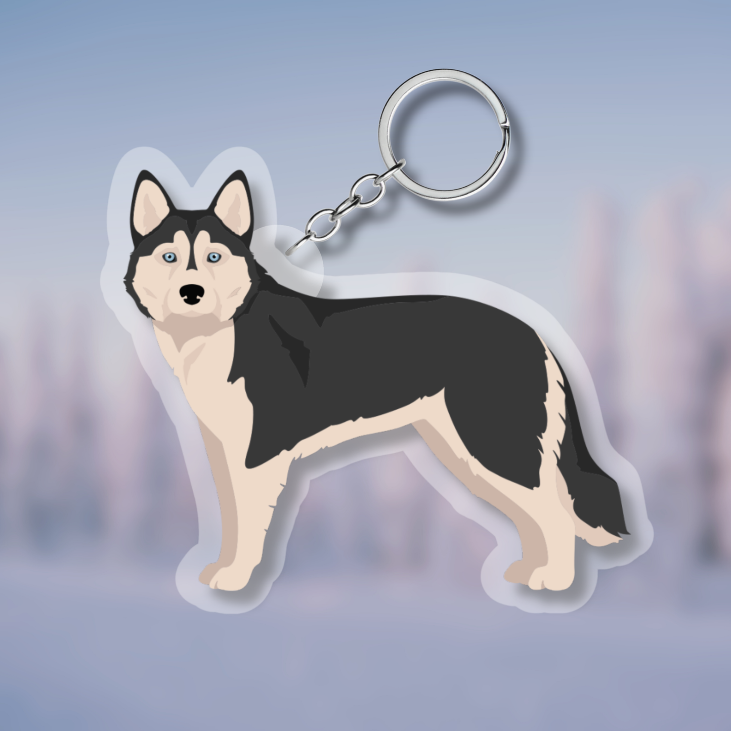 Alaskan Husky Dog 2.5in Acrylic Keychain