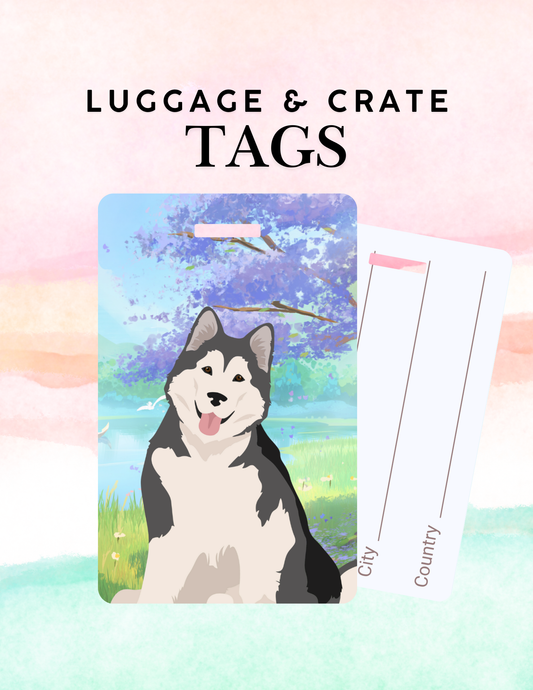 Alaskan Malamute Dog Metal Luggage/ Crate Tag