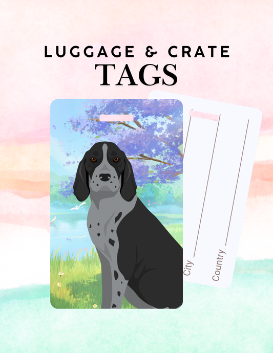 American English Coonhound Dog Metal Luggage/ Crate Tag