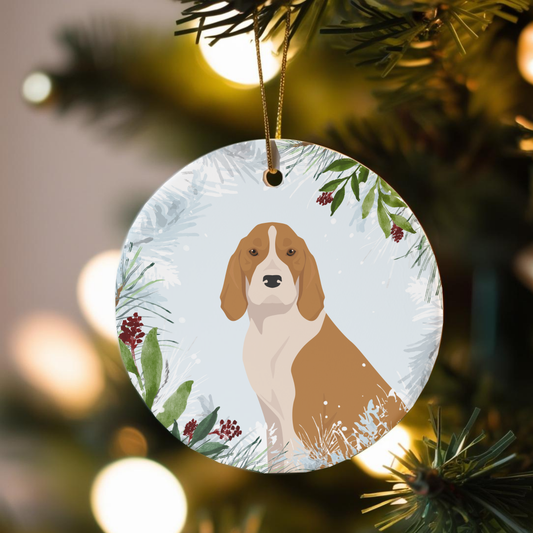 American English Coonhound Dog Ceramic Christmas Ornaments