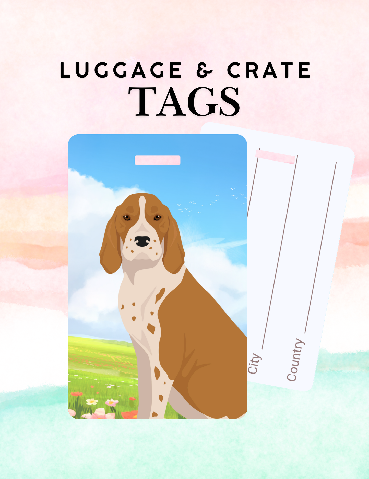 American English Coonhound Dog Metal Luggage/ Crate Tag