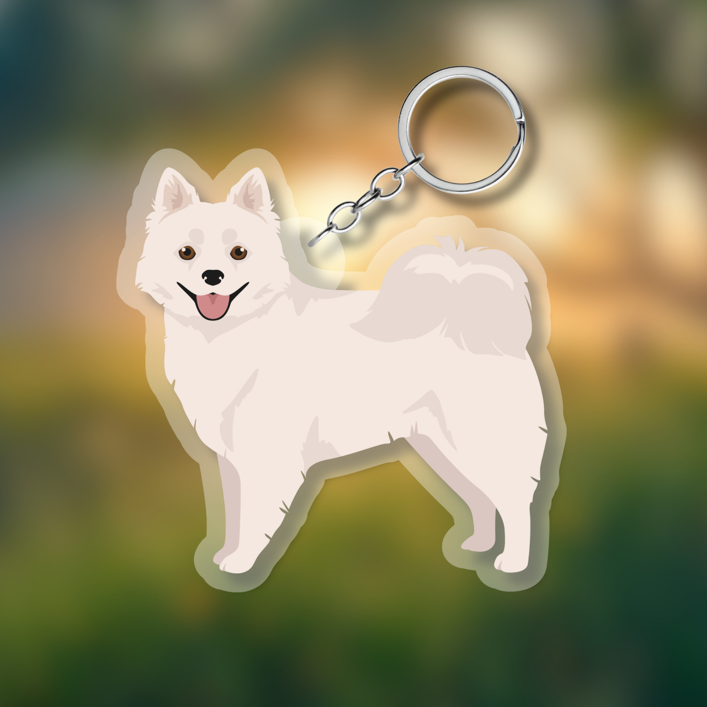 American Eskimo Dog 2.5in Acrylic Keychain