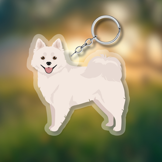 American Eskimo Dog 2.5in Acrylic Keychain