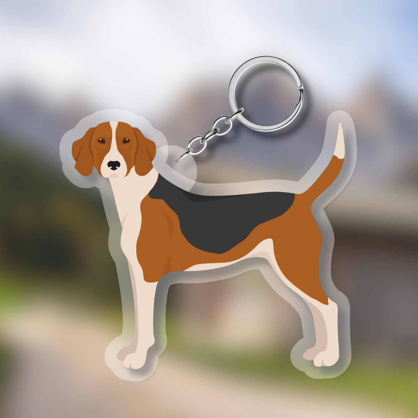 American Foxhound Dog 2.5in Acrylic Keychain