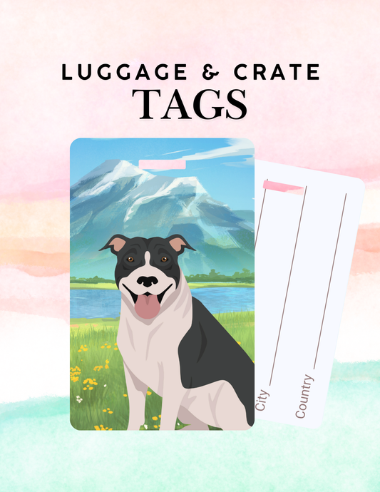 American Pit Bull Terrier Dog Metal Luggage/ Crate Tag
