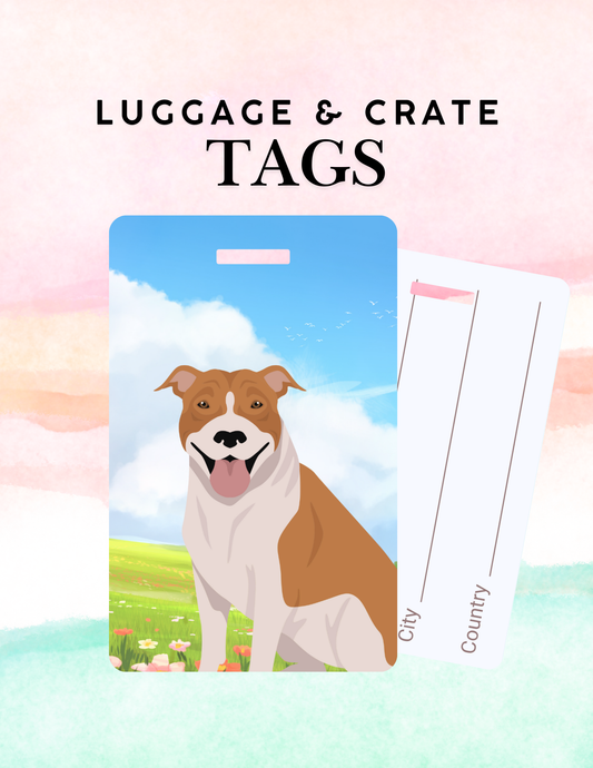 American Pit Bull Terrier Dog Metal Luggage/ Crate Tag