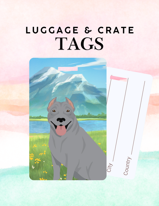 American Pit Bull Terrier Dog Metal Luggage/ Crate Tag