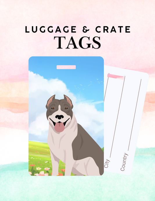American Pit Bull Terrier Dog Metal Luggage/ Crate Tag