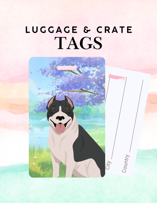 American Pit Bull Terrier Dog Metal Luggage/ Crate Tag