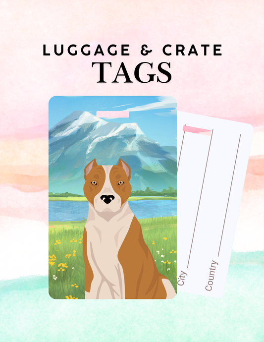 American Staffordshire Terrier Dog Metal Luggage/ Crate Tag