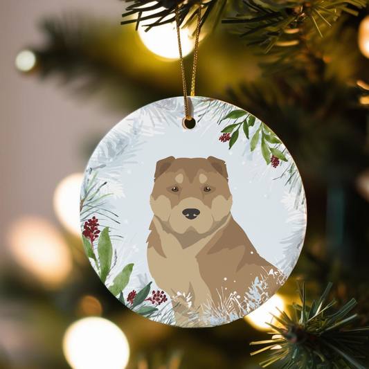Armenian Gampr Dog Ceramic Christmas Ornaments