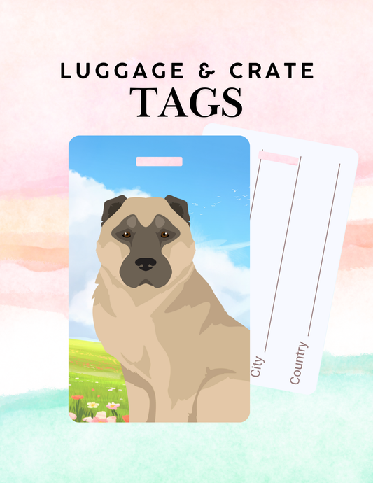 Armenian Gampr Dog Metal Luggage/ Crate Tag