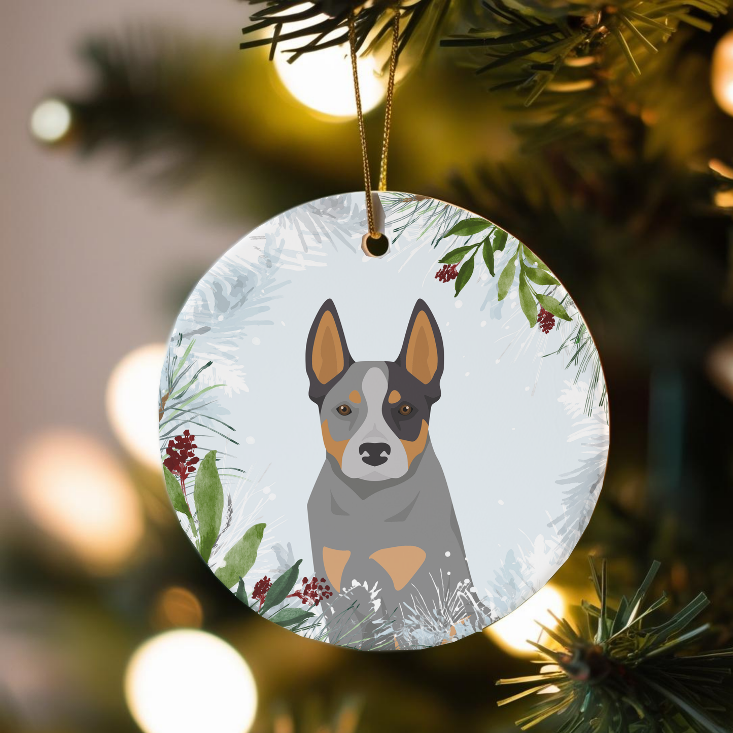 Austrialian Cattle Dog Dog Ceramic Christmas Ornaments