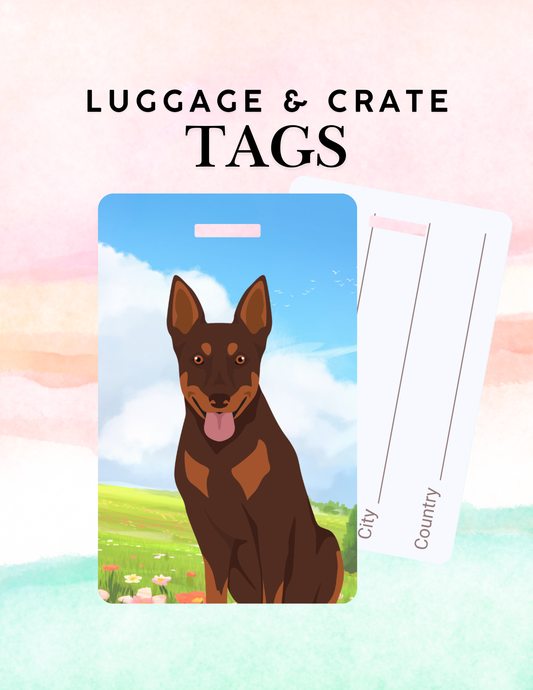 Australian Kelpie Dog Metal Luggage/ Crate Tag