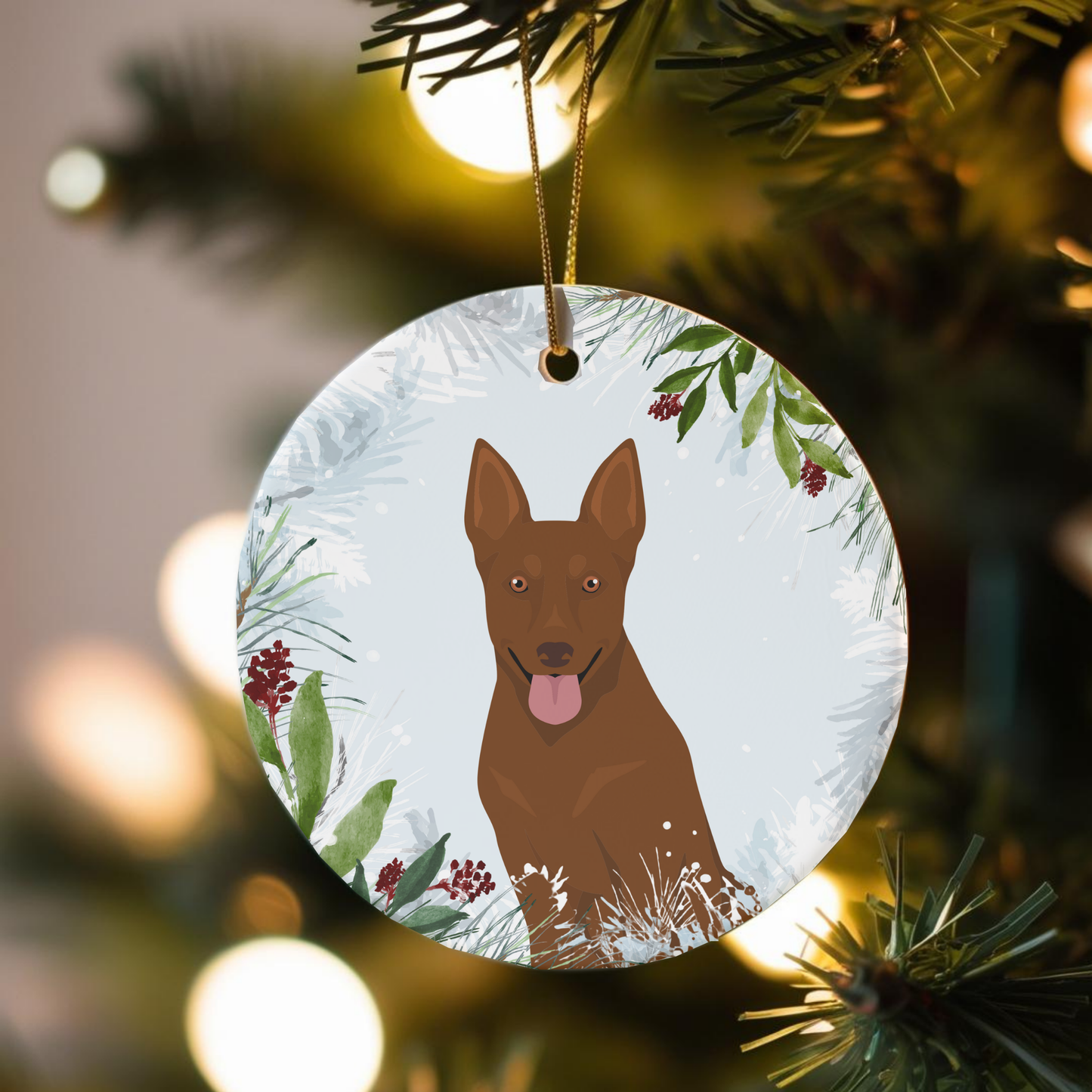 Austrialian Kelphie Dog Ceramic Christmas Ornaments