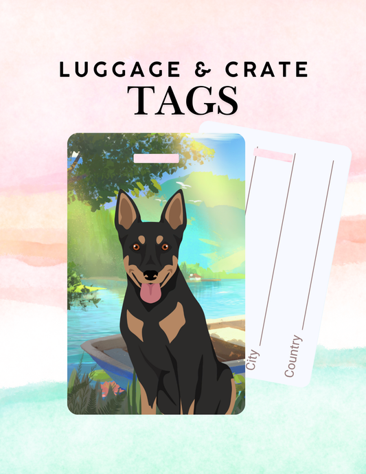 Australian Kelpie Dog Metal Luggage/ Crate Tag