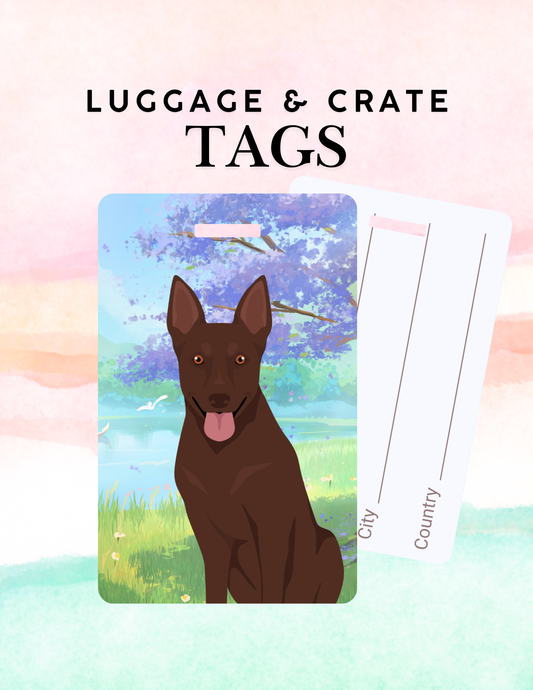 Australian Kelpie Dog Metal Luggage/ Crate Tag