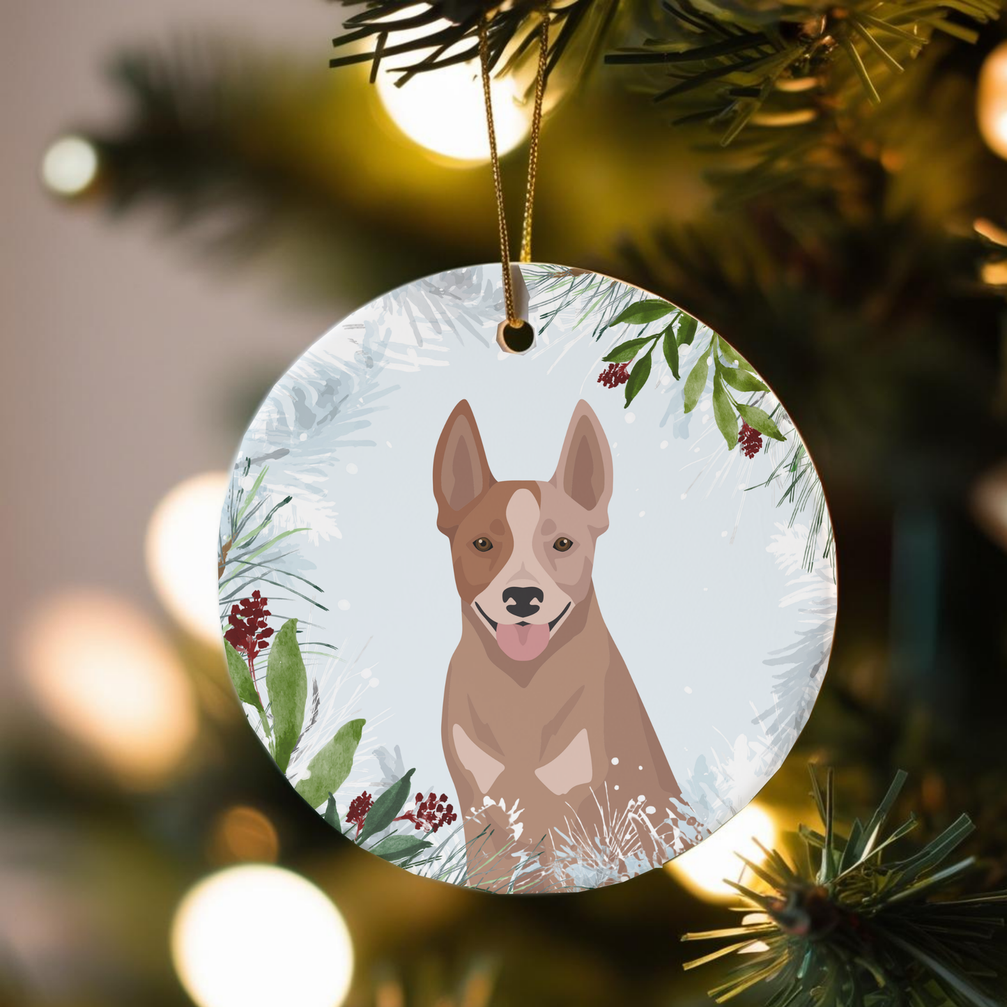 Australian Stumpy Tail Cattle Dog Dog Ceramic Christmas Ornaments