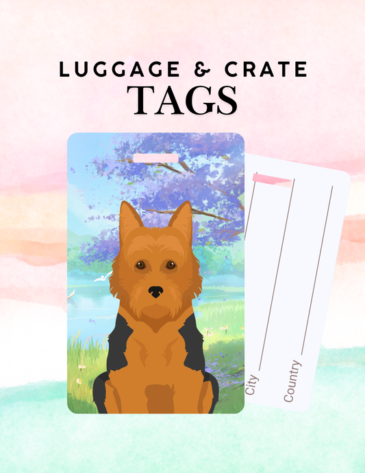 Australian Terrier Dog Metal Luggage/ Crate Tag