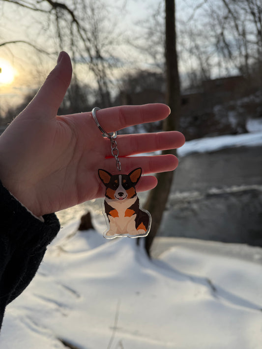 Pembroke Wels Corgi Dog 2.5in Acrylic Keychainh