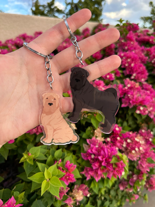 Shar Pei Dog 2.5in Acrylic Keychain