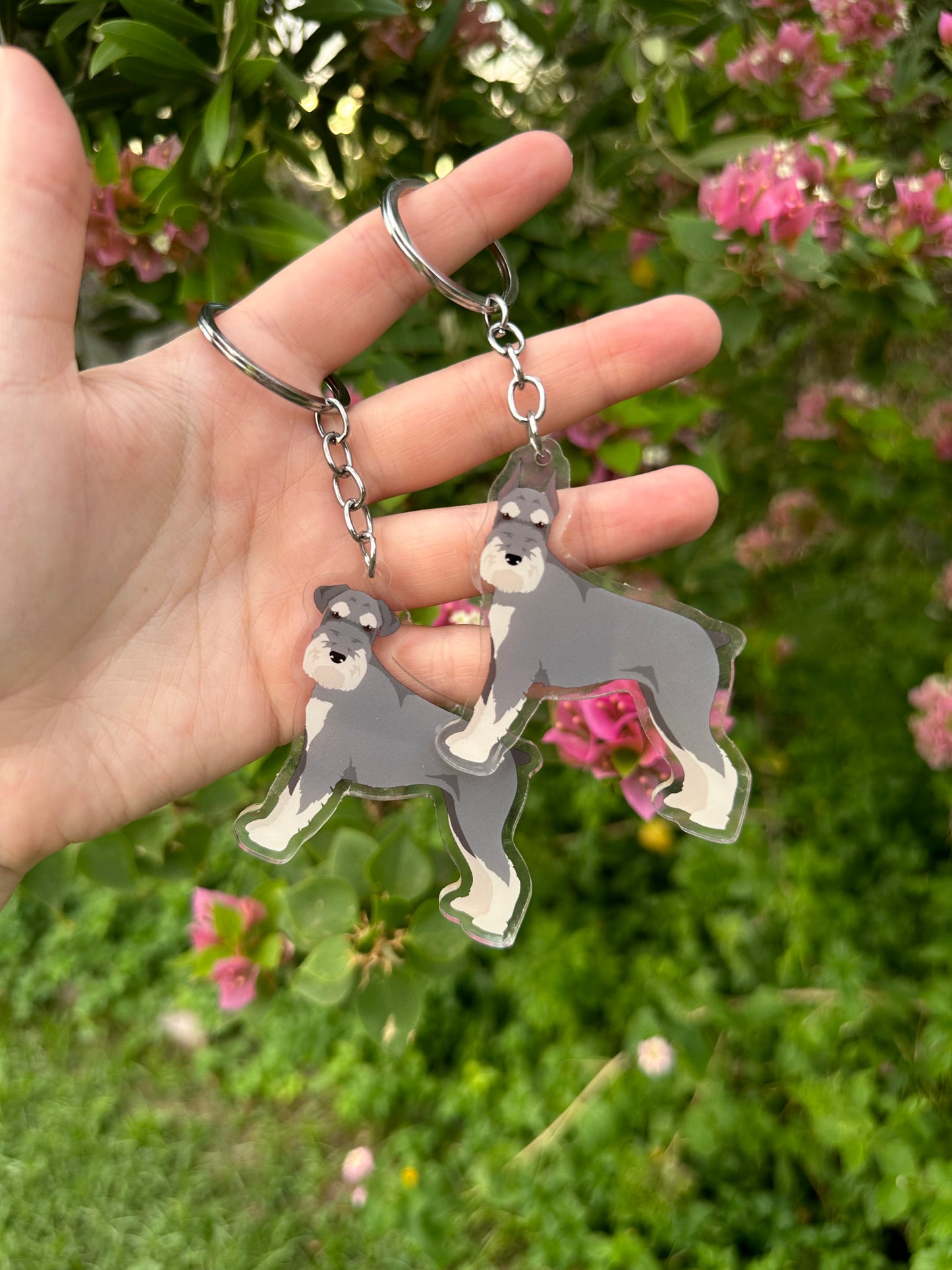 Schnauzer Dog 2.5in Acrylic Keychain