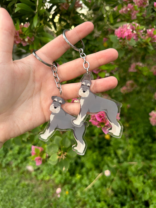 Schnauzer Dog 2.5in Acrylic Keychain