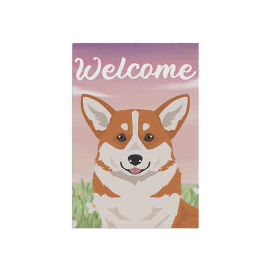 Pembroke Welsh Corgi Welcome Garden Flag 12x18