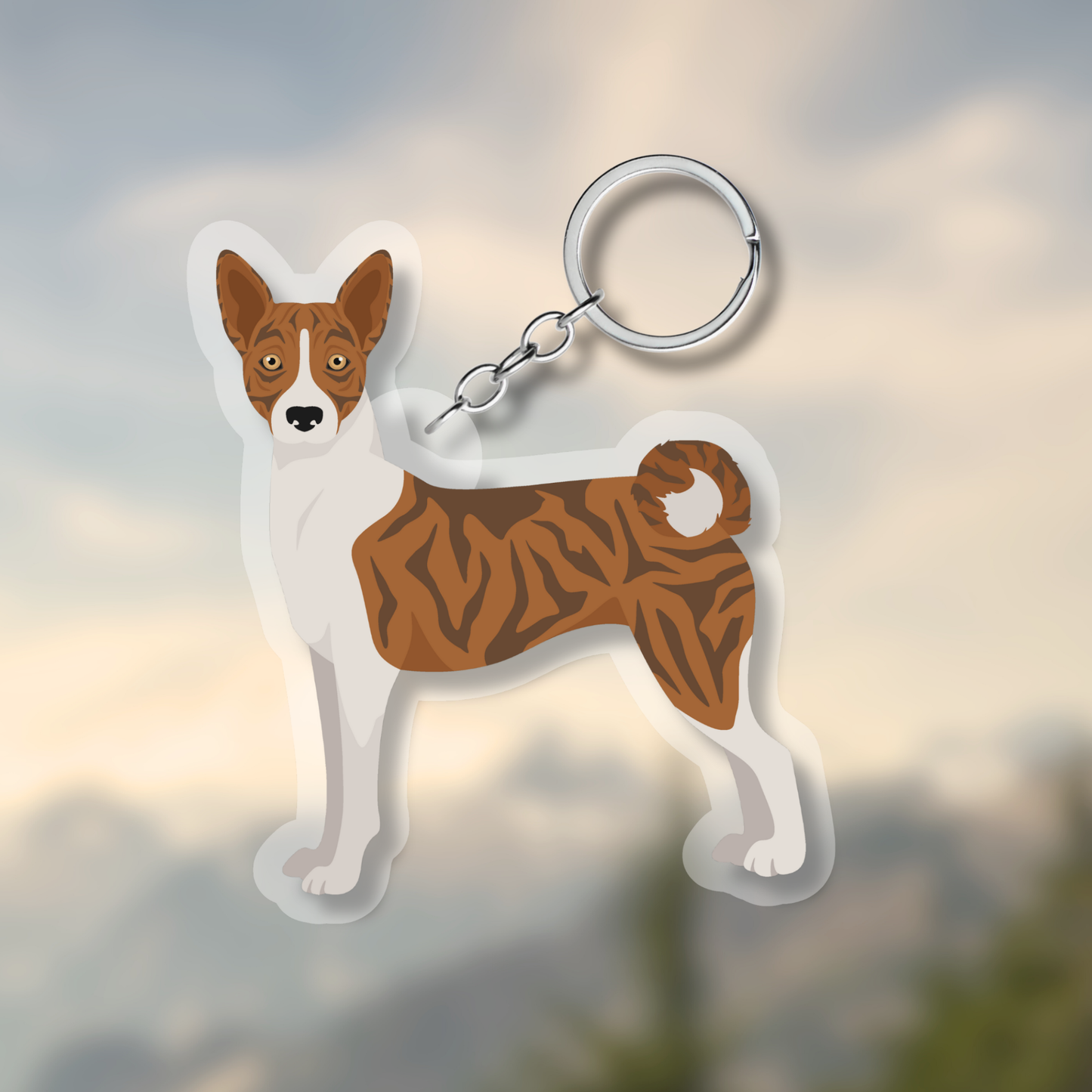 Basenji Dog 2.5in Acrylic Keychain