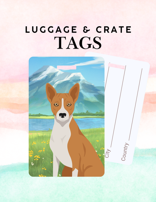 Basenji Dog Metal Luggage/ Crate Tag