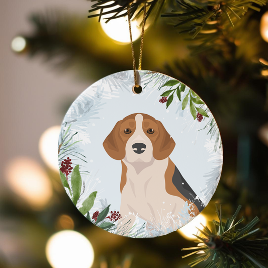 Beagle Dog Ceramic Christmas Ornaments