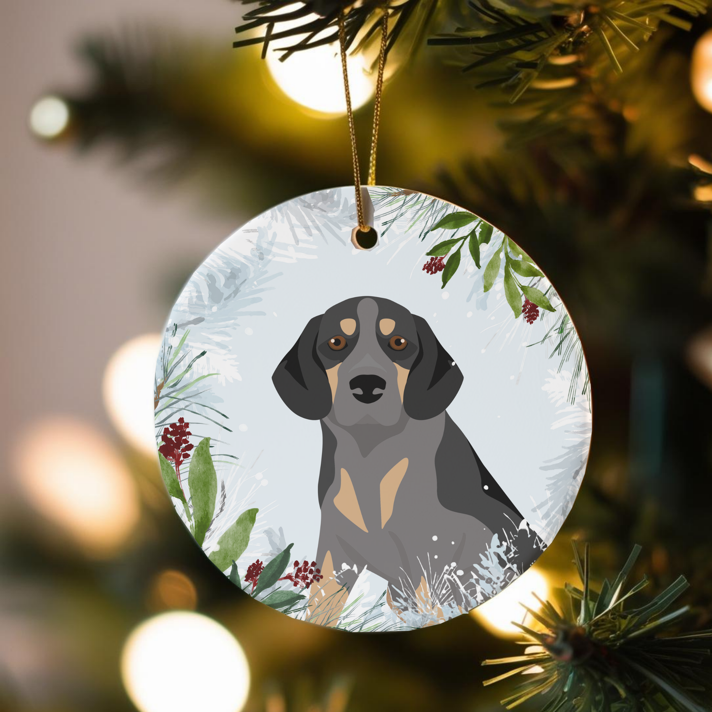 Beagle Dog Ceramic Christmas Ornaments