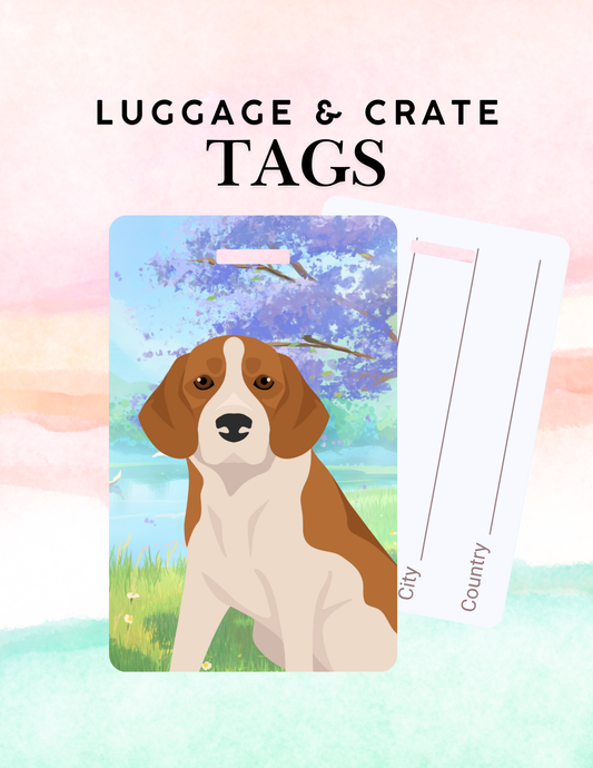 Beagle Dog Metal Luggage/ Crate Tag