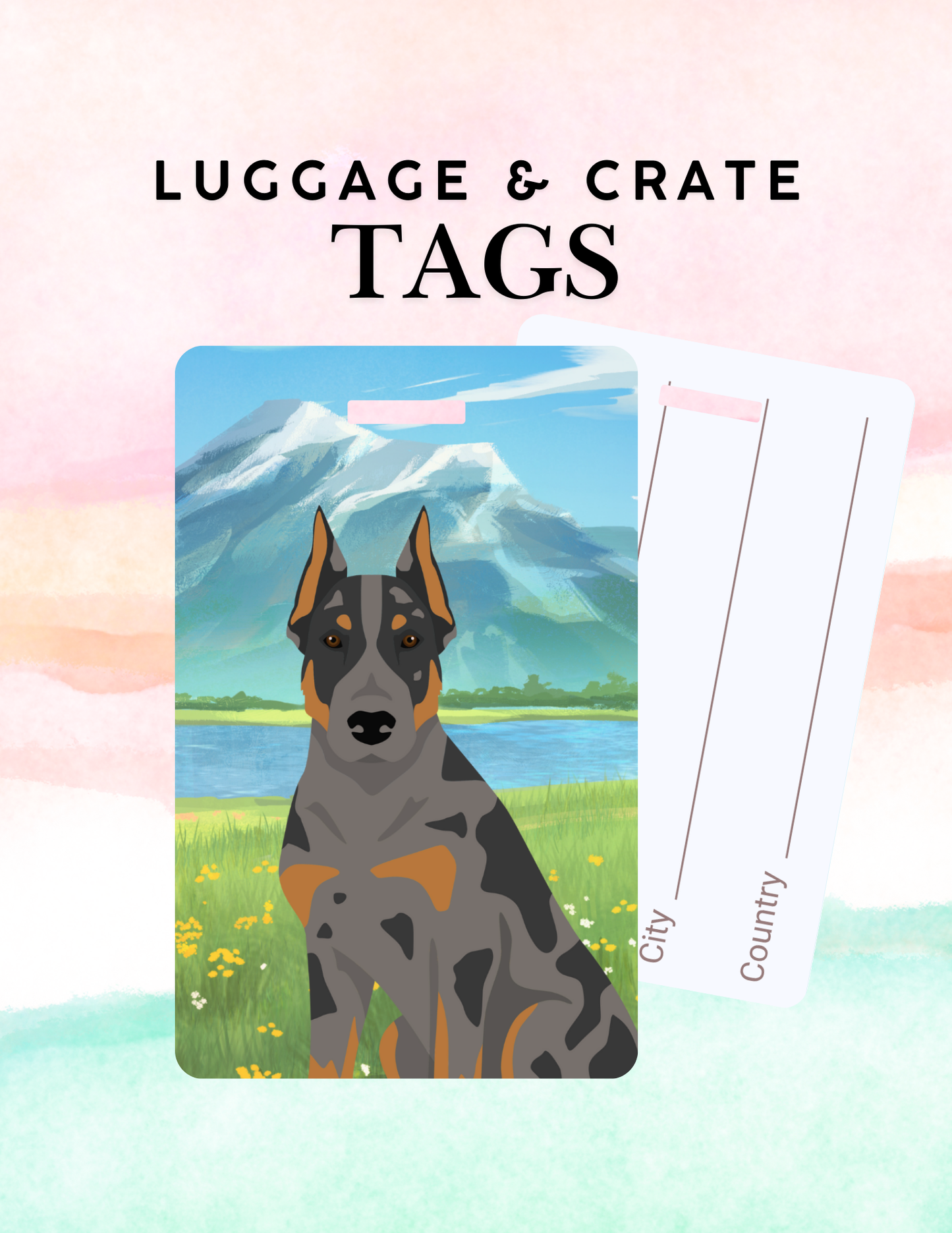 Beauceron Dog Metal Luggage/ Crate Tag