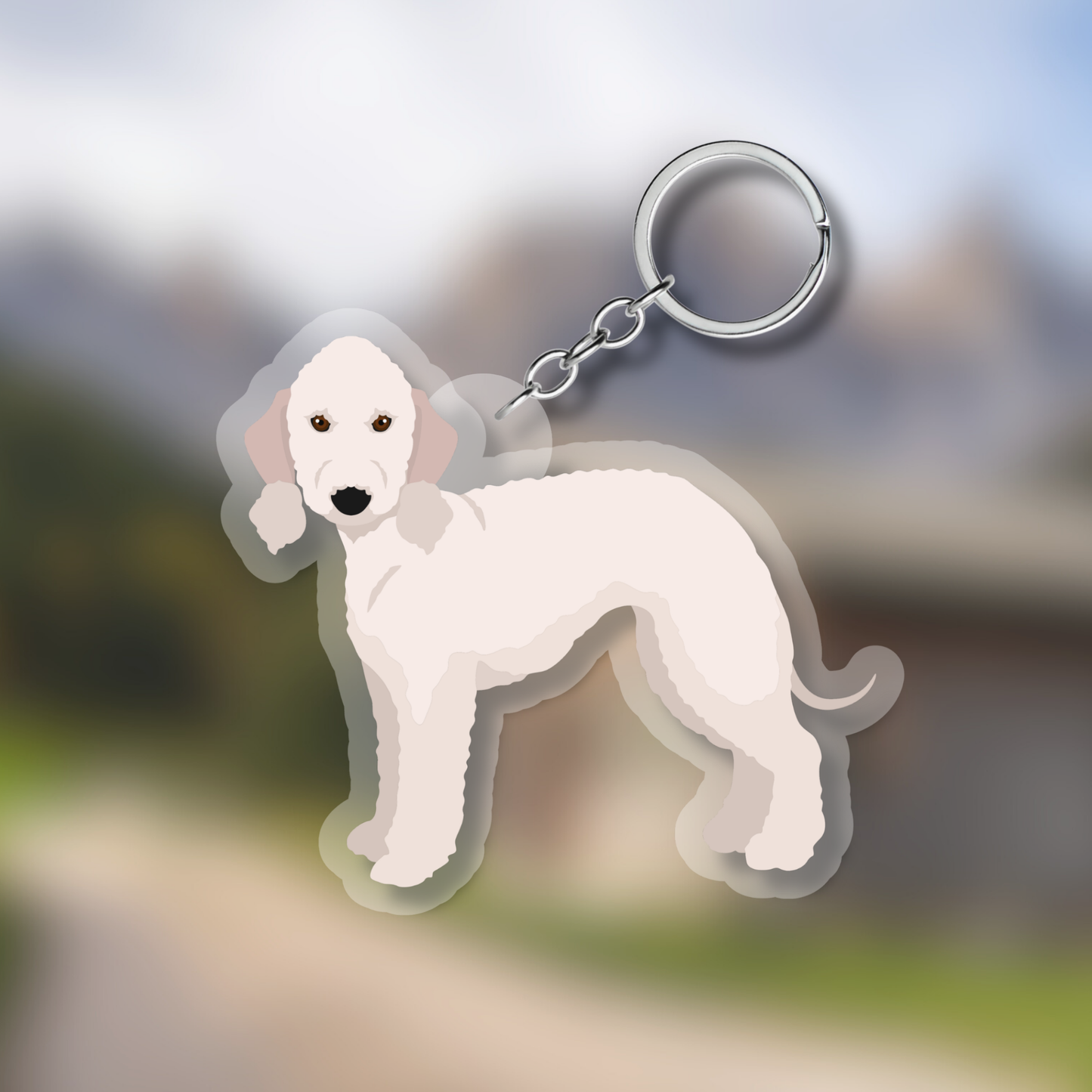 Bedlington Terrier Dog 2.5in Acrylic Keychain