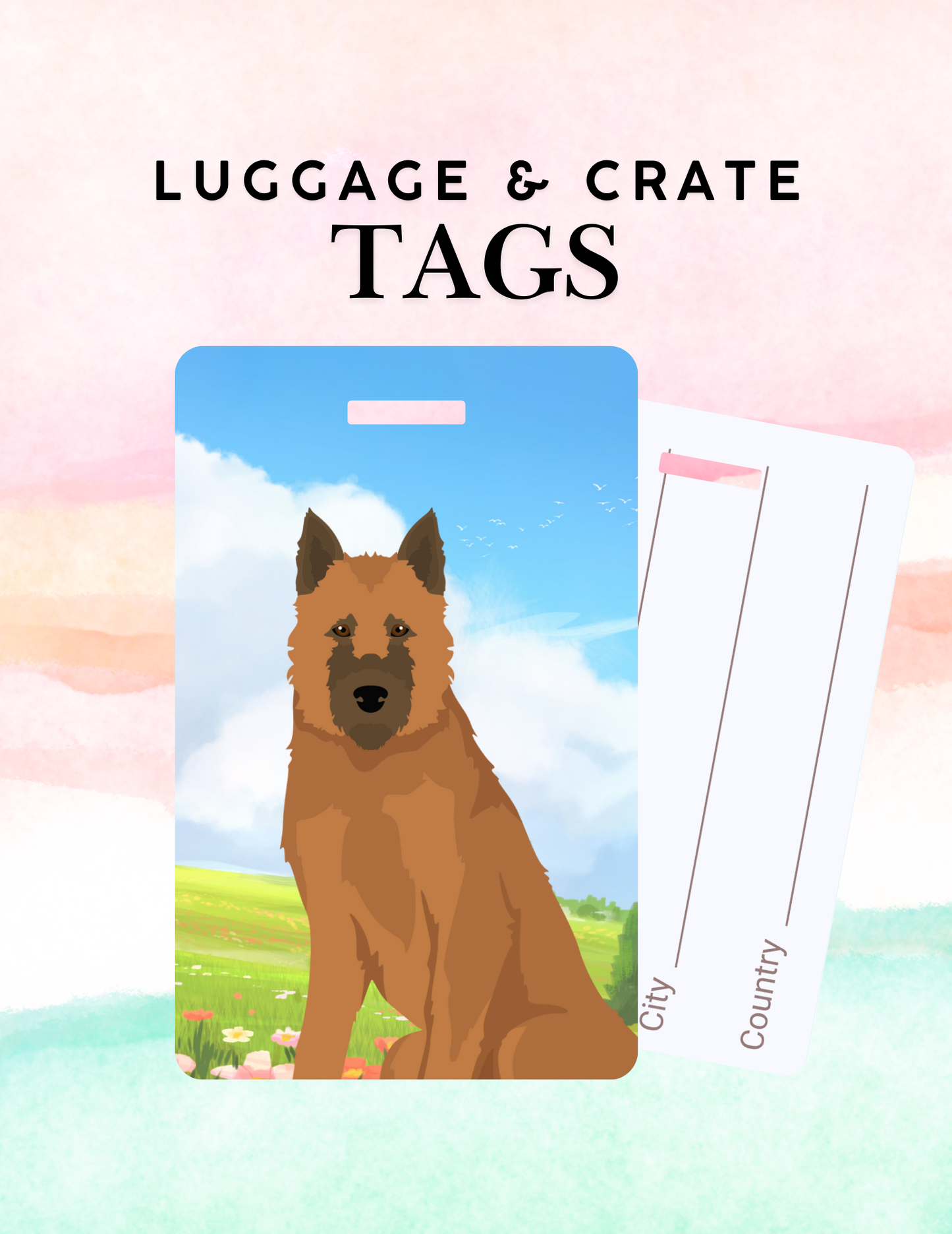 Belgian Laekenois Dog Metal Luggage/ Crate Tag