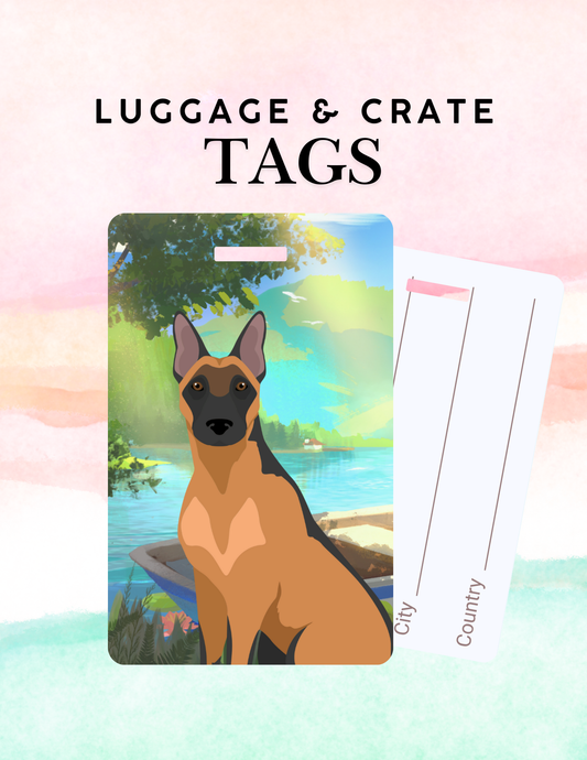 Belgian Malinois Dog Metal Luggage/ Crate Tag