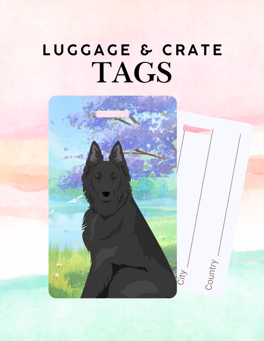 Belgian Sheepdog Dog Metal Luggage/ Crate Tag