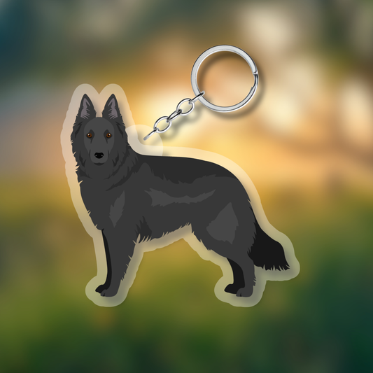 Belgian Sheepdog Dog 2.5in Acrylic Keychain