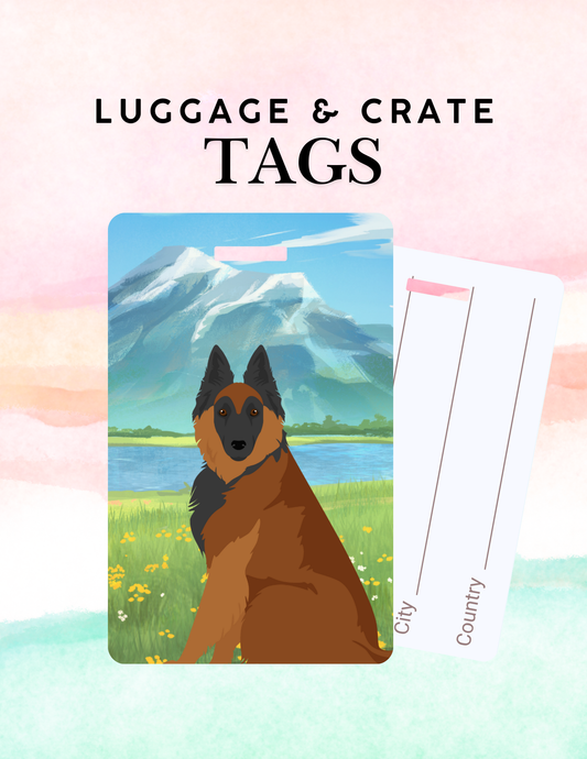 Belgian Tervuren Dog Metal Luggage/ Crate Tag