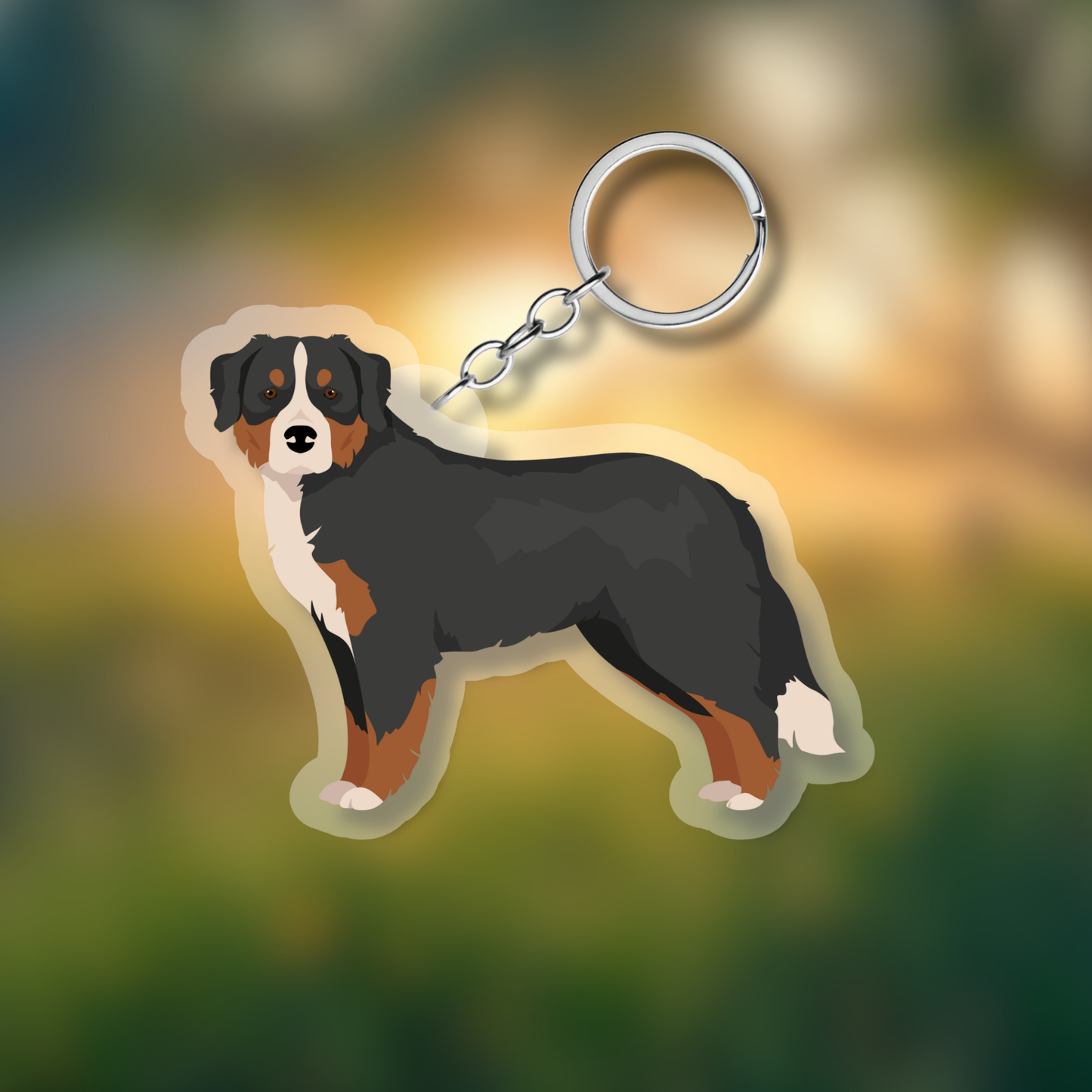 Bernese Mountain Dog Dog 2.5in Acrylic Keychain