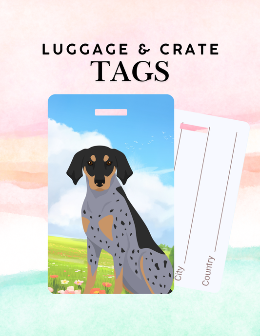 Black and Tan Coonhound Dog Metal Luggage/ Crate Tag